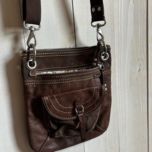 Brown Leather Fossil Crossbody Bag